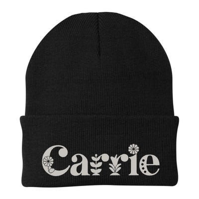Carrie Name Custom Flower Personalized Botanical Women Mom Beanie