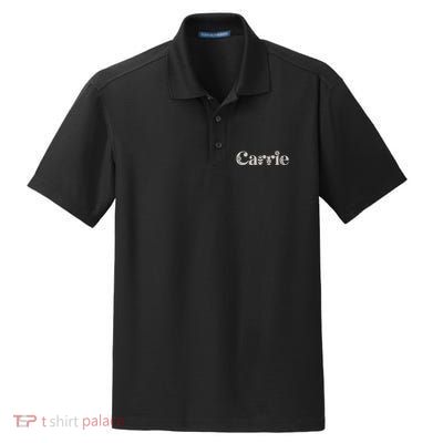 Carrie Name Custom Flower Personalized Botanical Women Mom Dry Zone Grid Polo