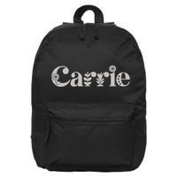 Carrie Name Custom Flower Personalized Botanical Women Mom 16 in Basic Backpack