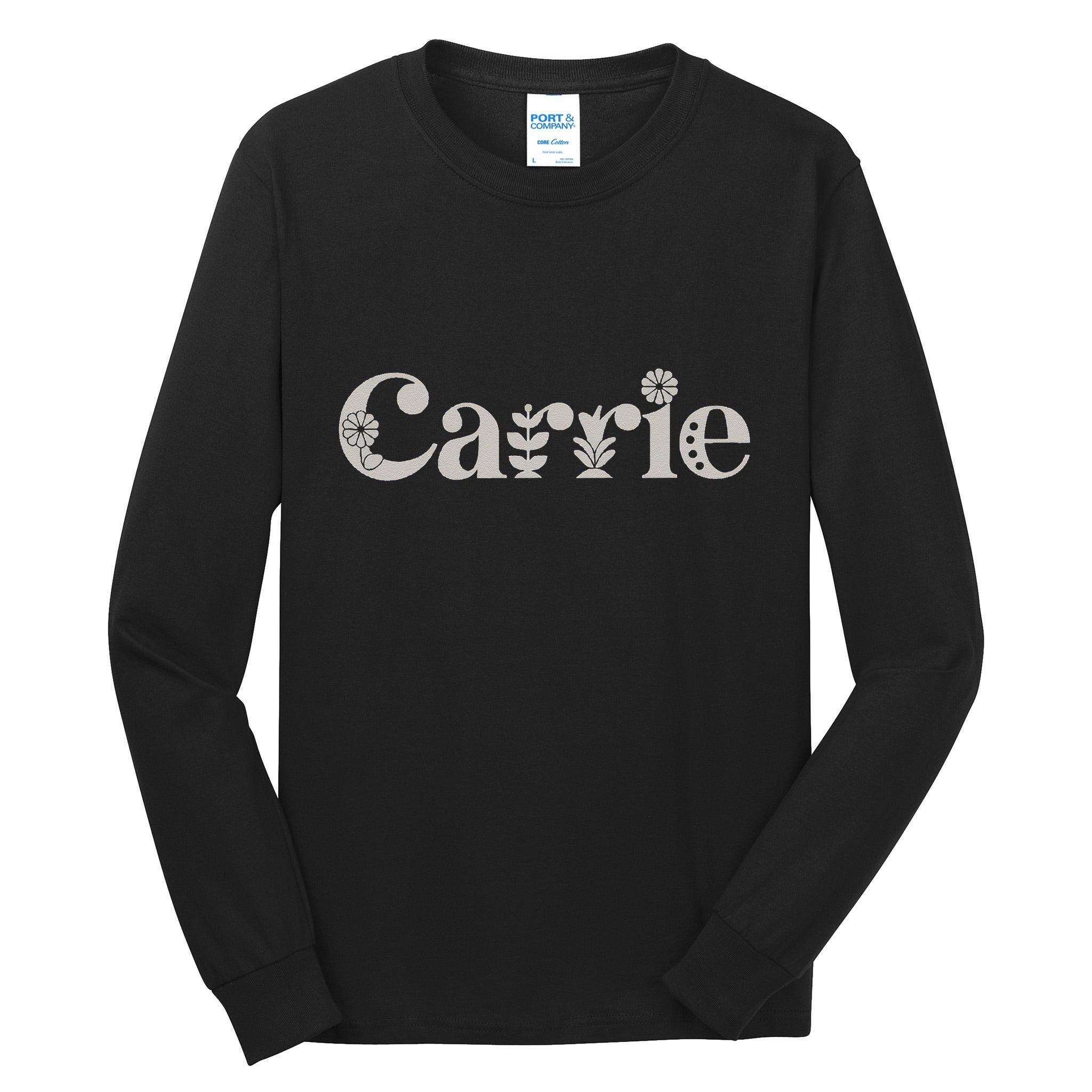 Carrie Name Custom Flower Personalized Botanical Women Mom Tall Long Sleeve T-Shirt