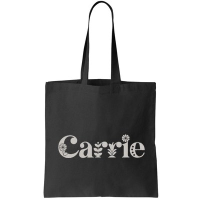 Carrie Name Custom Flower Personalized Botanical Women Mom Bag