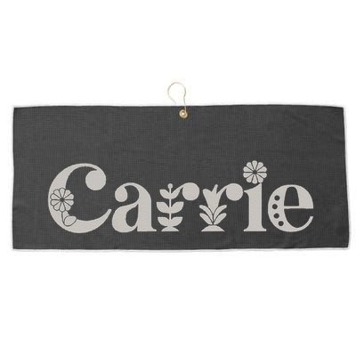 Carrie Name Custom Flower Personalized Botanical Women Mom Large Microfiber Waffle Golf Towel