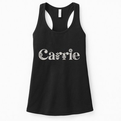 Carrie Name Custom Flower Personalized Botanical Women Mom Womens Tank Top
