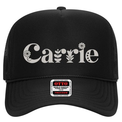 Carrie Name Custom Flower Personalized Botanical Women Mom Trucker Hat