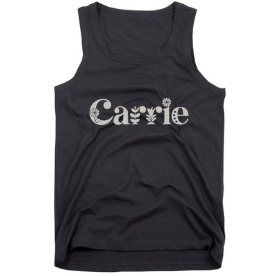 Carrie Name Custom Flower Personalized Botanical Women Mom Tank Top