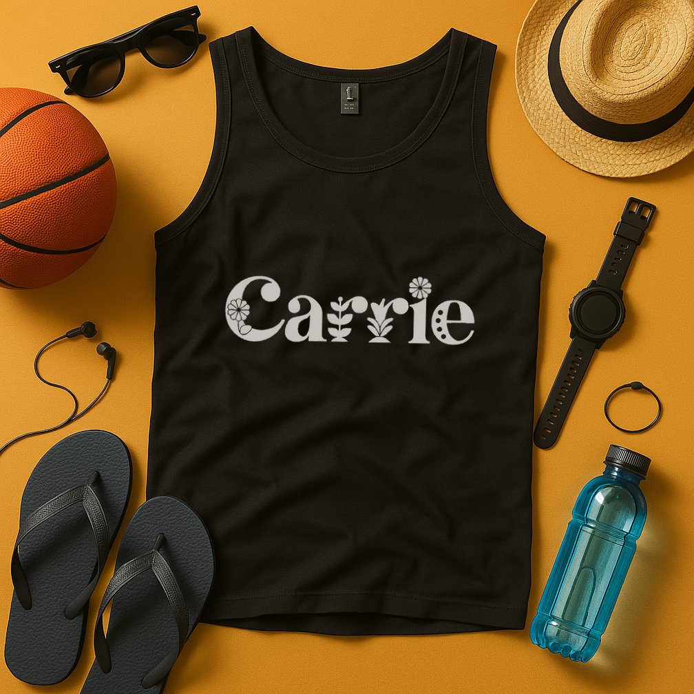 Carrie Name Custom Flower Personalized Botanical Women Mom Tank Top