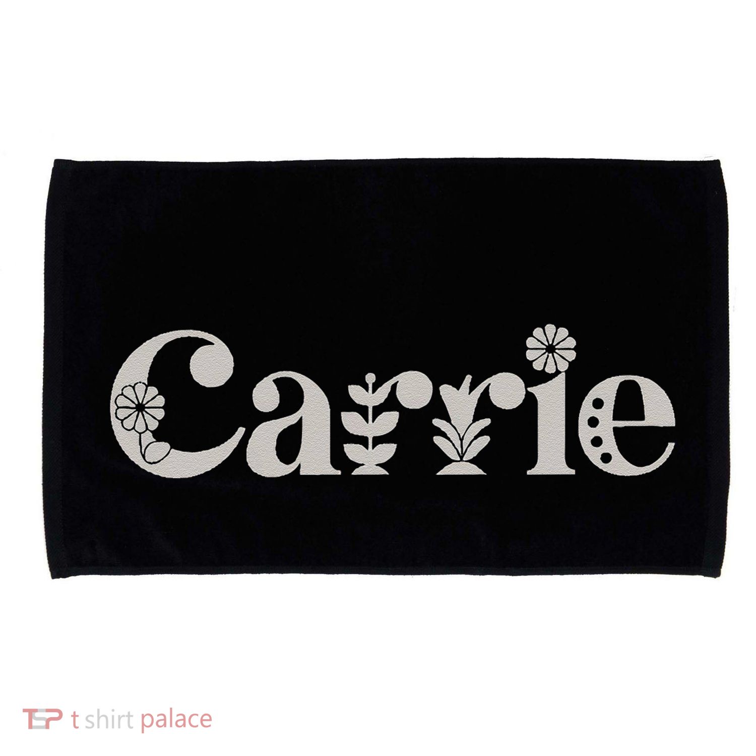 Carrie Name Custom Flower Personalized Botanical Women Mom Microfiber Hand Towel