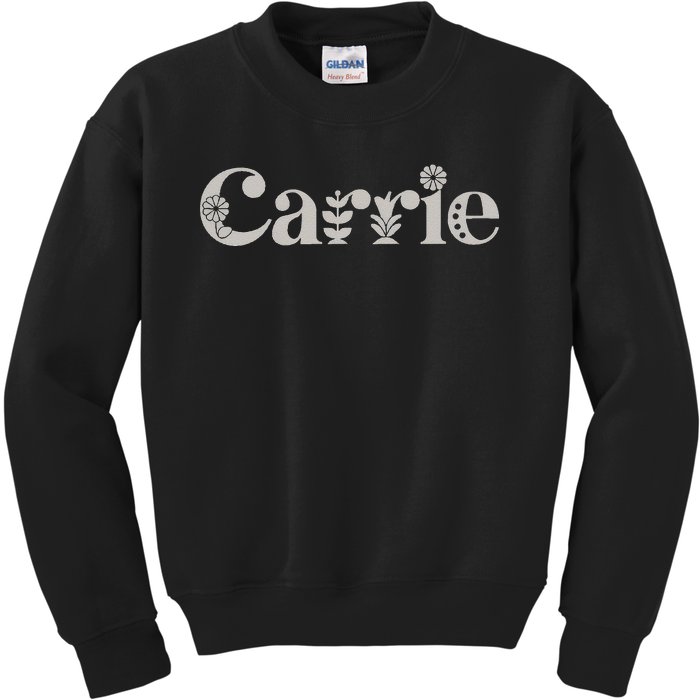 Carrie Name Custom Flower Personalized Botanical Women Mom Kids Sweatshirt