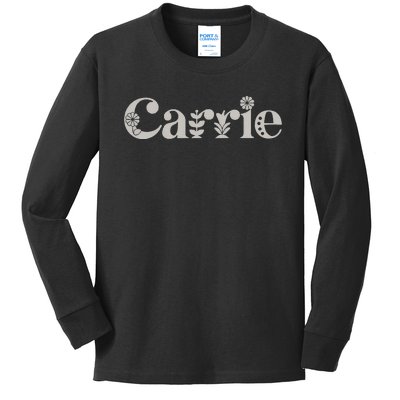 Carrie Name Custom Flower Personalized Botanical Women Mom Kids Long Sleeve Shirt