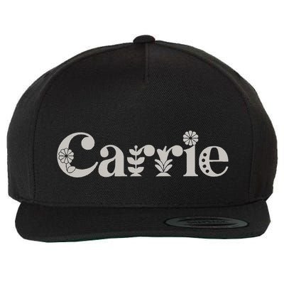 Carrie Name Custom Flower Personalized Botanical Women Mom Wool Snapback Cap