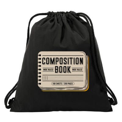 Composition Notebook Costume Drawstring Bag