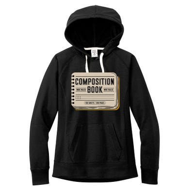 Composition Notebook Costume Women's Fleece Hoodie