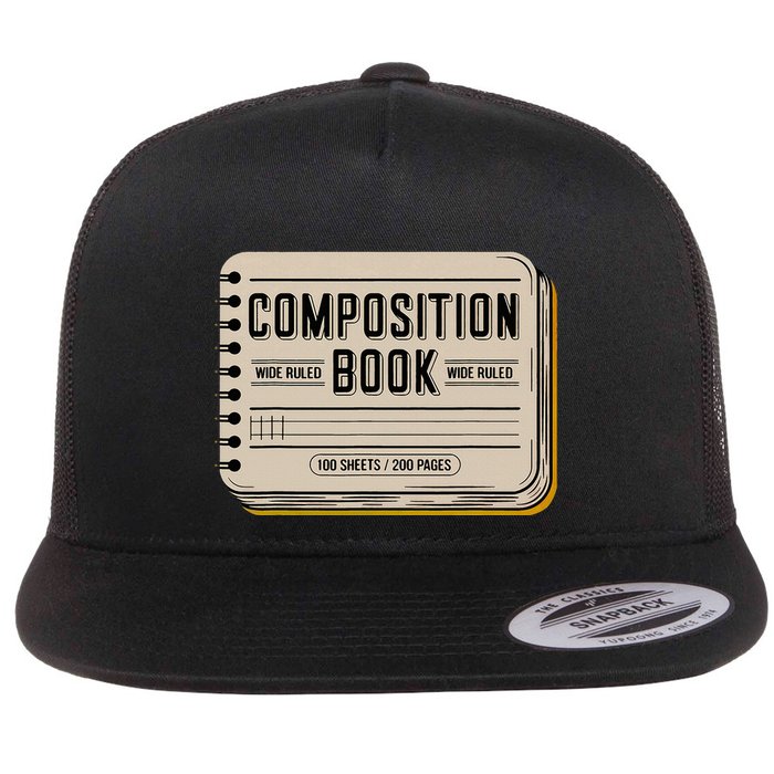 Composition Notebook Costume Flat Bill Trucker Hat