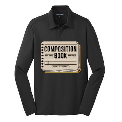 Composition Notebook Costume Silk Touch Performance Long Sleeve Polo