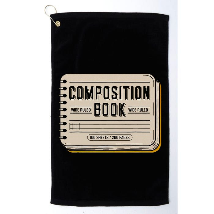 Composition Notebook Costume Golf Towel
