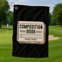 Composition Notebook Costume Golf Towel