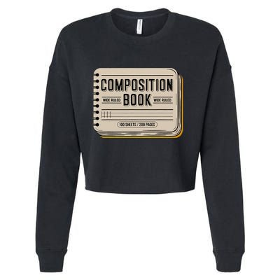 Composition Notebook Costume Cropped Pullover Crew