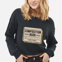 Composition Notebook Costume Cropped Pullover Crew