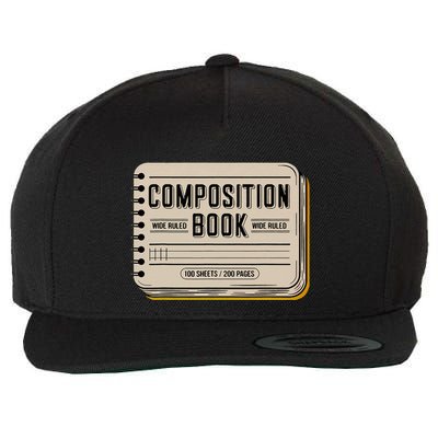 Composition Notebook Costume Wool Snapback Cap