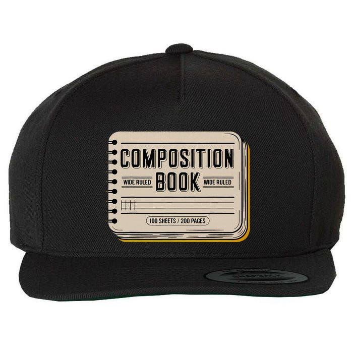 Composition Notebook Costume Wool Snapback Cap