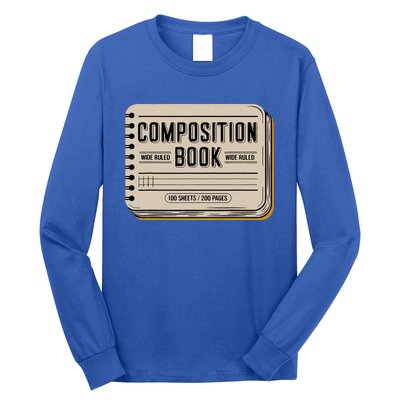 Composition Notebook Costume Long Sleeve Shirt