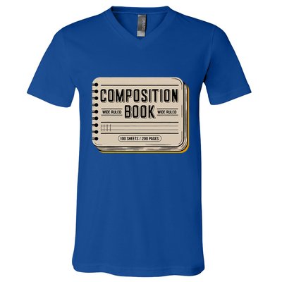 Composition Notebook Costume V-Neck T-Shirt
