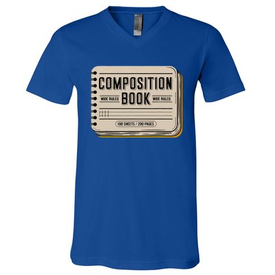 Composition Notebook Costume V-Neck T-Shirt