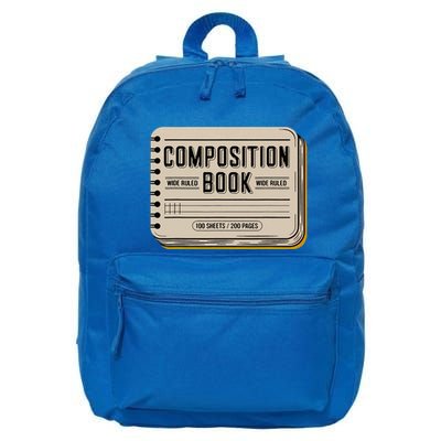 Composition Notebook Costume 16 in Basic Backpack