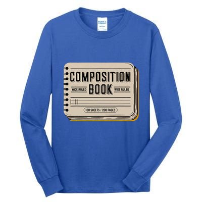 Composition Notebook Costume Tall Long Sleeve T-Shirt