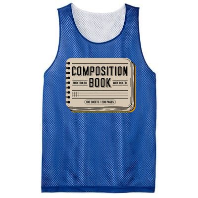 Composition Notebook Costume Mesh Reversible Basketball Jersey Tank