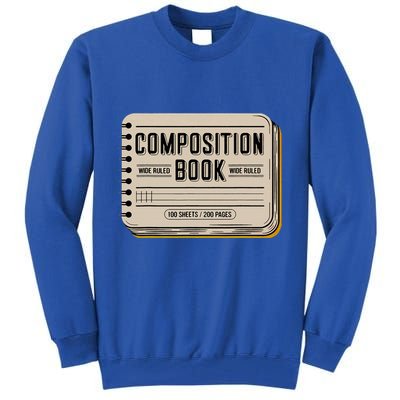 Composition Notebook Costume Tall Sweatshirt