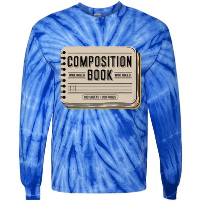 Composition Notebook Costume Tie-Dye Long Sleeve Shirt