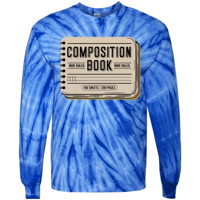 Composition Notebook Costume Tie-Dye Long Sleeve Shirt