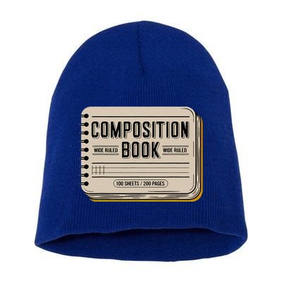 Composition Notebook Costume Short Acrylic Beanie