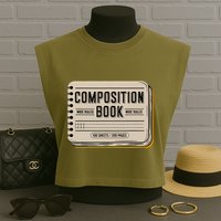 Composition Notebook Costume Garment-Dyed Women's Muscle Tee
