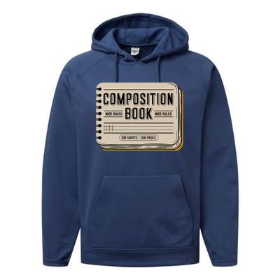 Composition Notebook Costume Performance Fleece Hoodie