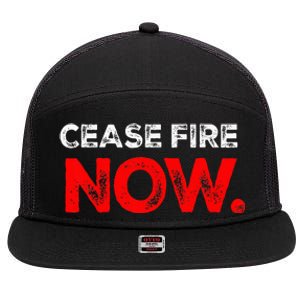 Ceasefire NOW 7 Panel Mesh Trucker Snapback Hat