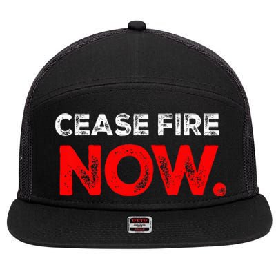 Ceasefire NOW 7 Panel Mesh Trucker Snapback Hat