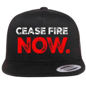 Ceasefire NOW Flat Bill Trucker Hat