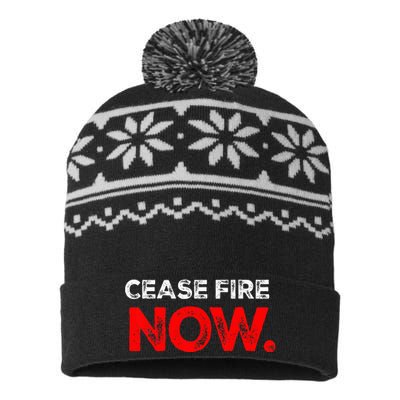 Ceasefire NOW USA-Made Snowflake Beanie