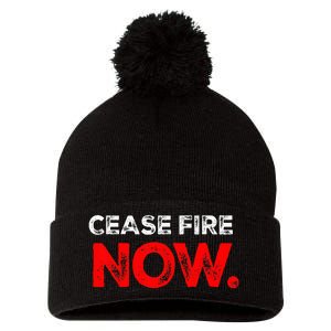 Ceasefire NOW Pom Pom 12in Knit Beanie