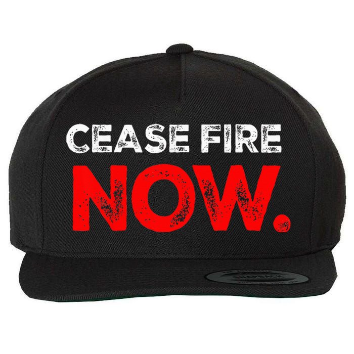 Ceasefire NOW Wool Snapback Cap