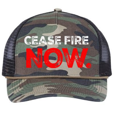 Ceasefire NOW Retro Rope Trucker Hat Cap