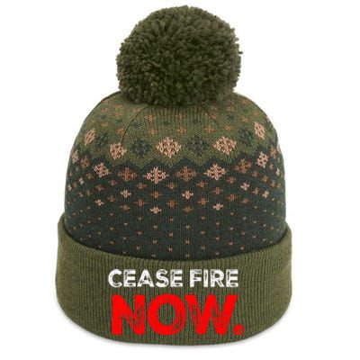 Ceasefire NOW The Baniff Cuffed Pom Beanie