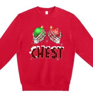 Chest Nuts Christmas Chestnuts Xmas Couple Matching Costume Premium Crewneck Sweatshirt