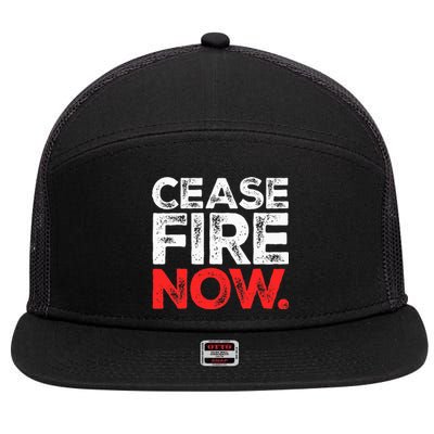 Ceasefire NOW 7 Panel Mesh Trucker Snapback Hat