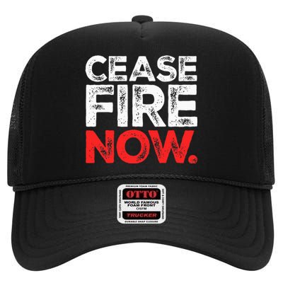 Ceasefire NOW High Crown Mesh Back Trucker Hat