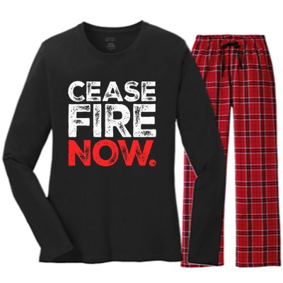 Ceasefire NOW Women's Long Sleeve Flannel Pajama Set 