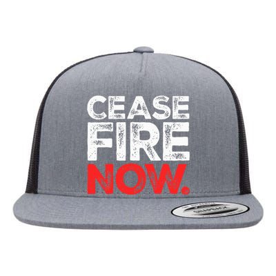 Ceasefire NOW Flat Bill Trucker Hat