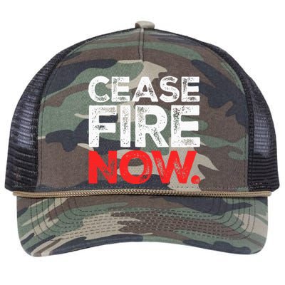 Ceasefire NOW Retro Rope Trucker Hat Cap